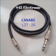 Kabel jack mini stereo 3,5 to TRS 6,5 akai male - 2 Meter