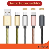 Metal Braided Full Speed Cable 20cm Data Sync Fast Charging Micro usb / Lightning / Type C Cable