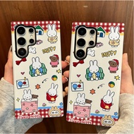 Cute Miffy rabbit patterned protective case compatible with Samsung SU26 S23 Plus S23FE S24 S25 Plus