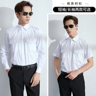 Aviation uniform men's air uniform short-sleeved shirt Korean version of slim captain epaulettes uni
