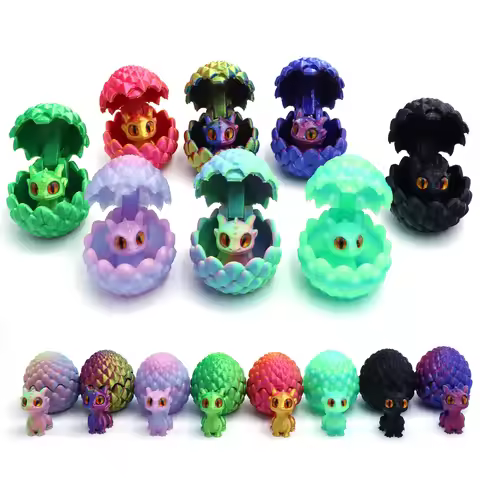 3D Printed Dragon Eggs with Mini Dragon Miniature Ornament Home Garden Decoration Kids Birthdays Chr