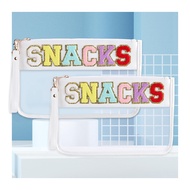 Sunnydeer 2 Pcs Snack Bags, Snack Bags for Travel,Clear Beach Pouch, Snack Bag for Car Letter Flat P