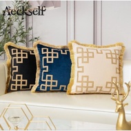 Sofa Cushion Cover 45x45 cm Luxury Sofa Sarban Velvet Sofa Cushion Cover Spiral Embroidery Mosaic Bl
