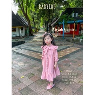 KATUN Babylou Aisyah Gamis - Baby Girl's Dress 100% Cotton Linen - Raya Collection