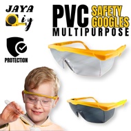 [MULTIPURPOSE]【SAFETY GOOGLE】CLEAR BLACK Eye Protection Eyewear Yellow Frame Safety Goggle Cermin Ma