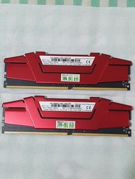 (二手)芝奇G.SKILL RipjawsV 8Gx2 雙通 DDR4-2400 CL15紅 F4-2400C15D-16GVR，免運