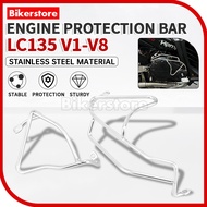 LC135 V1-V8 Engine Block Protector Stainless Steel Framebag Side Engine Bracket Silver LC 135 V2 V3 