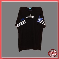 BAJU T-SHIRT LOGO ADIDAS 3-STRIPES BLUE TEE SELESA CASUAL UNISEX