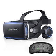 VR Headset with Remote ControllerHD 3D VR Glasses Virtual Reality Headset for VR Games & 3D Movies V