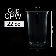 CPW U Shape Thai Cup 12oz 16oz 18oz 22oz Clear Plastic Bubble Tea Cup Disposable Beverage Cup 50pcs