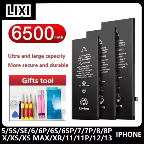 Long Lasting 2025 Zero-cycle Battery For iPhone 5 6 6S SE 7 8 Plus X Xs Max 11 Pro Mobile Phone Free