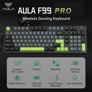 AULA F99PRO Gaming Mechanical Keyboard 99 Key Three Mode Wireless Hot Swappable Gasket Structure Cus