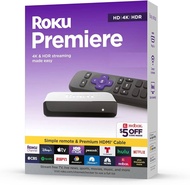 Roku Premiere / Roku 3920RW-SW Premiere | 4K/HDR Streaming Media Player Wi-Fi Enabled with Premium High Speed HDMI Cable and Simple Remote - USA Imported - Authentic