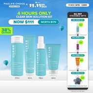 [11.11 Exclusive :8 PM - 12 AM ] Paula's Choice Clear Skin Solution Kit (Cleanser - Moisturizer - Tr