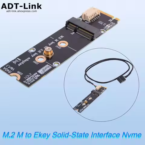 ADT-Link Full Speed M.2 M to Ekey Solid-State Interface Nvme Card to Wireless Bluetooth Wifi 7 Netwo