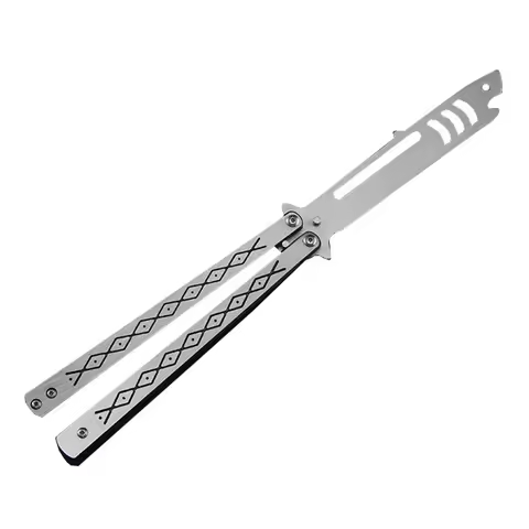 1pc Foldable Butterfly Knife Blunt Balisong Shark Design Balisong Pocket Trainer Survival Knife Trai