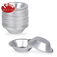 25 Pack Egg Tart Mold Egg Tart Cup Egg Tart Base, Round Resuable Nonstick (Aluminum)  Silver