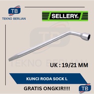 SELLERY L-WHEEL SOCKET WRENCH 19mm 21mm L BEND SOCKET SHOCK WRENCH 19 21 mm - 19mm
