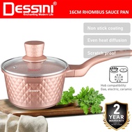 DESSINI ITALY 16CM Rhombus Sauce Pan Die Cast Aluminium Non Stick Milk Pot Frying Pan Casserole Bowl