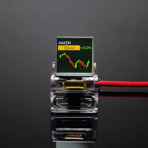 HelloCubic Cool Weather Forecast Prism Crystal 3D WiFi Clock Station Transparent Small TV Desktop En