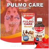 PETSMED PULMO CARE MUCOLYTIC UBO NG ASO SIPON NG ASO 60mL Kennel Cough