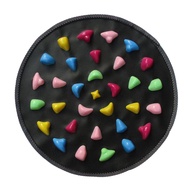 Foldable 34.5cm Round Shape Pad Plastic Stones Acupuncture Therapy Foot Massager Mat Feet Reflexolog