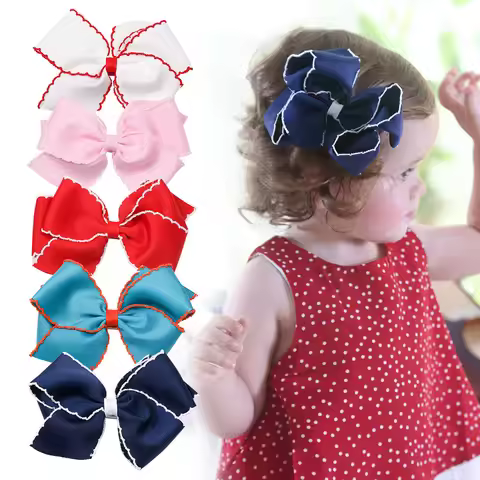 2/3Pcs Big Size 3.94inch Solid Grosgrain Ribbon Hair Clip Handmade Bow Knot Boutique Hair Accessorie
