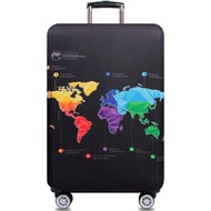 WUJIAONIAO Travel Luggage Cover Baggage Suitcase Cover Protector Skins 18-32 Inch (map, XL (for 29-3