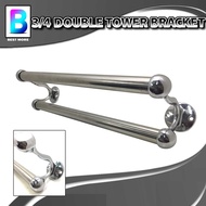 Towel Rod Stainless Steel with Double Rod & Bracket (2 Ft, 3 Ft, 4 Ft, 5 Ft) 3/4" Rod Size