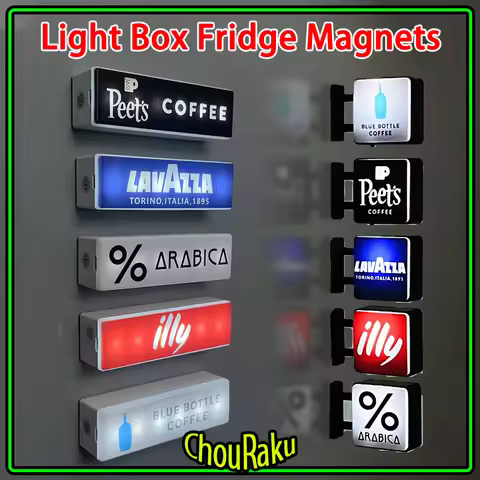 World Classic Coffee Light Sign Fridge Magnet Home Decor Lavassa Illy Peet's Coffee Atmosphere Light