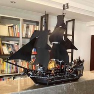 兼容樂高黑珍珠號加勒比海盜船模型拼裝玩具帆船積木男孩兒童禮物