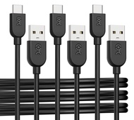 Cable Matters 3-Pack Extreme Flexible USB A to USB C Cable 6ft in Black, Support Apple CarPlay, Andr