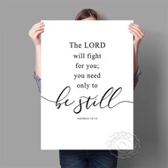 Exodus 14_14 NIV Bible Verse Wall Art, The Lord Will Fight For You, Printable Scripture Wall Art
