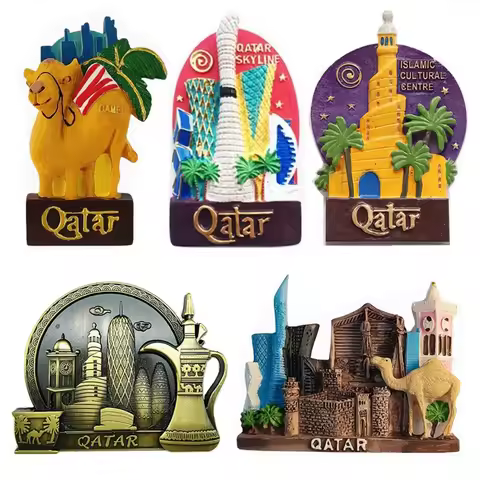 Middle East Arab Qatar Handmade Painted 3D Resin Fridge Magnets Tourism Souvenirs Refrigerator Magne