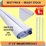 MAHJONG PAPER WHITE 31" X 31" - 3's / MAHJUNG PAPER / 3 IN 1 / WHITE MAHJONG PAPER