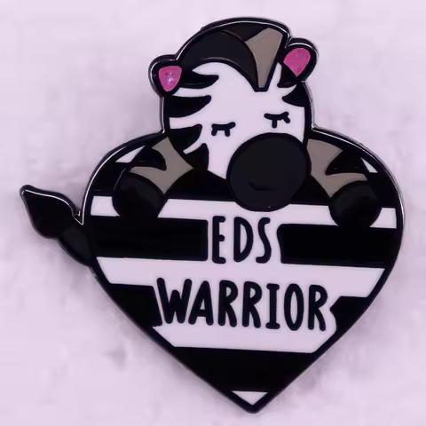 EDS Warrior Badge Enamel Pin Zebra Brooch Ehlers Danlos Awareness Jewelry