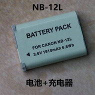 NB-12L Battery for Canon G1X Mark II G1X2 N100 MINI X NB12L Charger