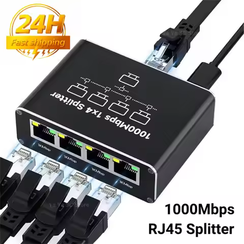 Gigabit Ethernet Switch Rj45 Splitter LAN Gigabit Extension Adapter 1000Mbps Network Connector for R