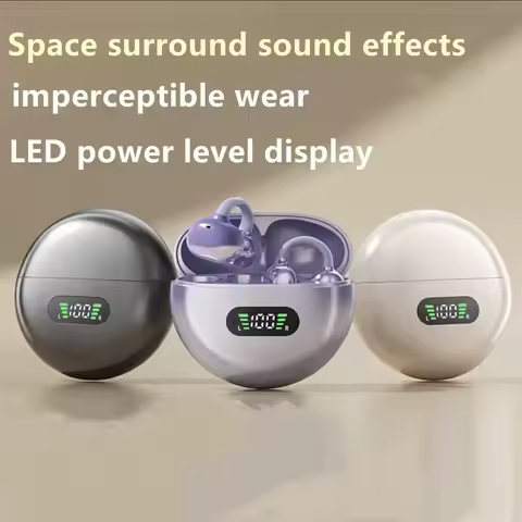 New Q71 TWS Bone Conduction Earphones Bluetooth 5.3 Earbuds Clip on Ear Comfortable Sport Digital Di