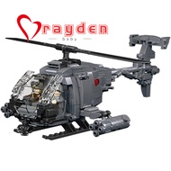AH-6i Helicopter Model Building Blocks Set（400PCS）-Military Historical Collection Model.Toys Gifts f