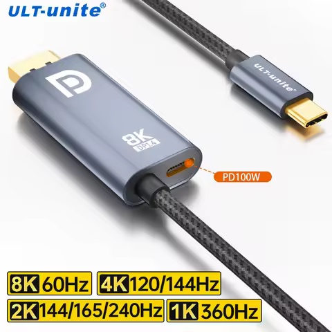 Type C to DP 1.4 Cable 8K60Hz USB C to DisplayPort Cord 4K144 120Hz Compatible Thunderbolt 4/3 MacBo
