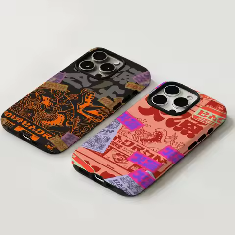 Phone Case For iPhone 17 16 15 14 13 12 Pro Max Plus Glossy HD Double-Layer Liquid Hard Shell Big Ru