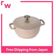 staub staub Wa-NABE linen S 16cm with vintage knob two-handled cast iron enameled pot for cooking rice 1 cup induction compatible [with serial number] Wa-NABE 40501-013