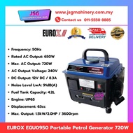 EUROX EGU0950 Portable Petrol Generator 720W – 2-Stroke Power Generator