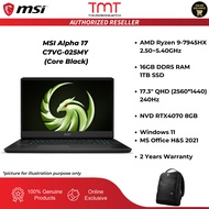 MSI Alpha 17 C7VG-025MY Gaming Laptop (Core Black) | Ryzen 9-7945HX | 16GB RAM 1TB SSD | 17.3" QHD (