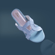 Sandal heels wanita Block heel Open toe Pu Leather Korean style lebaran 3 cm livana