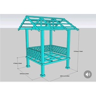 Pelan Gazebo DIY Guna besi Chanel, Buat Sendiri PDF & Gambar detail