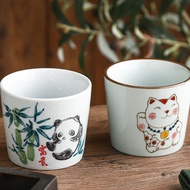 D1211-Japanese Style Japanese Style Tea Cup Underglaze Color Pig Mouth Cup 180ml Retro Style Latte C