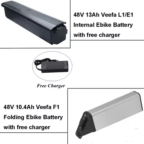 Ebike Battery 48V 10.4Ah 13Ah Removable Internal Lithium-ion Battery for Veefa F1 L1 E1 Folding Elec