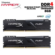 ใหม่ HyperX Fury DDR4หน่วยความจำ8GB แรม2400MHz สำหรับเล่นเกมบนเดสก์ท็อปหน่วยความจำ PC3-19200 1.2V 288พินหน่วยความจำ8G Ram DDR4